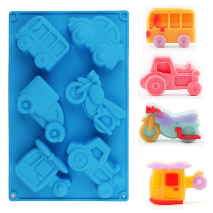 Bloom Creations Silicone Vehicle Mold for Cake, Chocolate, Jelly, Ice Cubes & Soap Making | Food-Grade Non-Stick Blue Mould for Kids' Parties & DIY Crafts | Durable & Flexible Baking Accessory