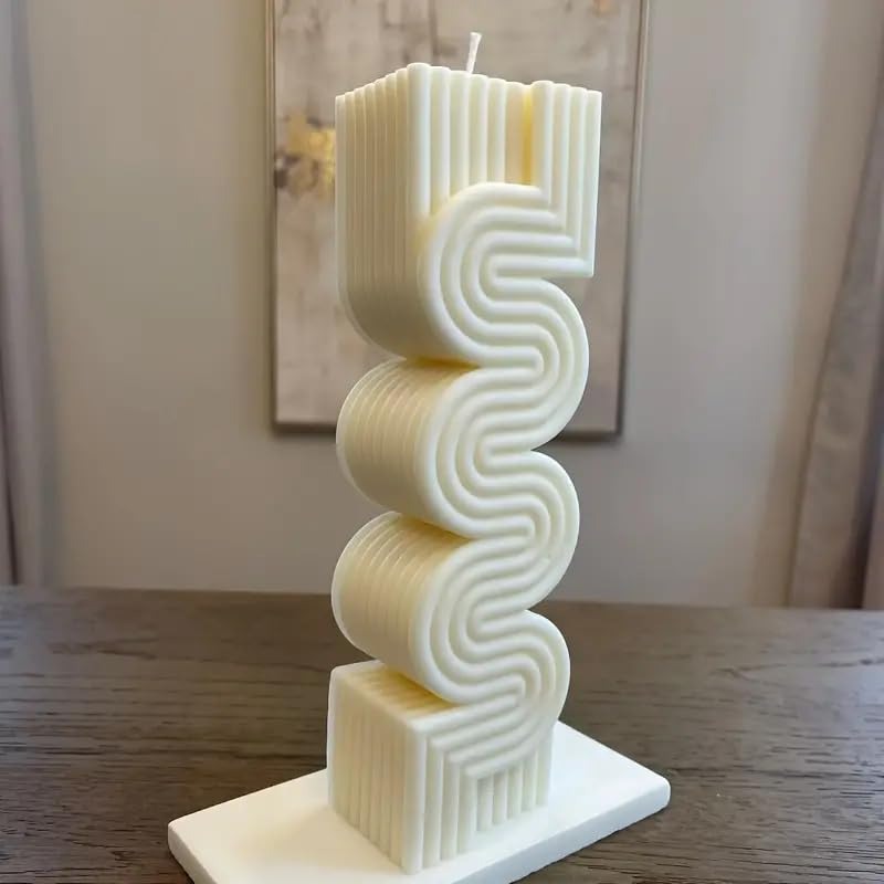 Wavy S-Shape Pillar Candle Silicone Mould