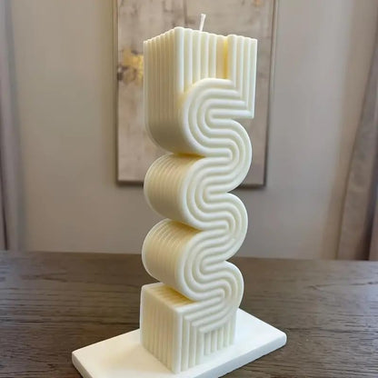 Wavy S-Shape Pillar Candle Silicone Mould