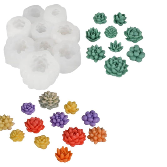Bloom Creations succulent silicone mold for candle making, soap, resin, and DIY decor