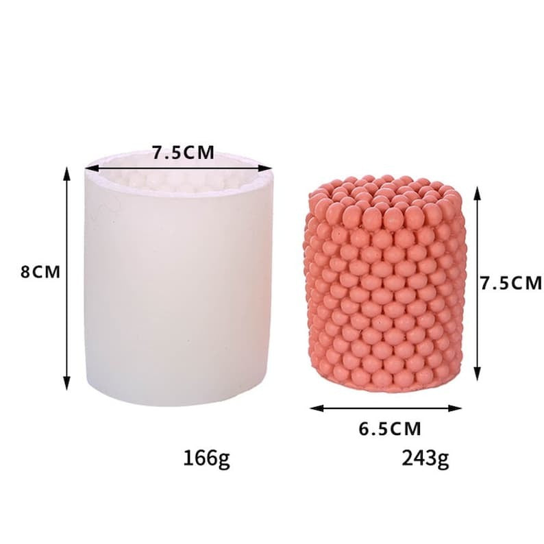 Bubble Ball Pillar Silicone Candle Mould | 6.5cm × 7.5cm Round Candle Mould