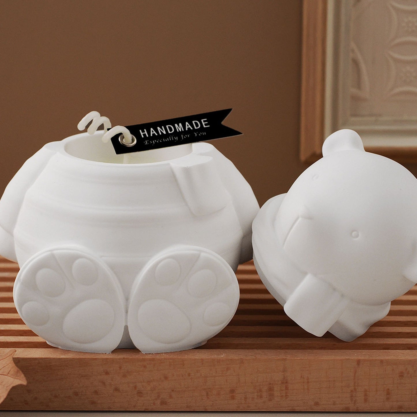 Bear-Shaped Candle Holder Silicone Mould – DIY Candle Making Mold