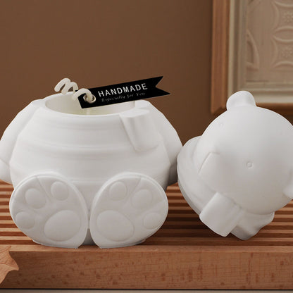 Bear-Shaped Candle Holder Silicone Mould – DIY Candle Making Mold