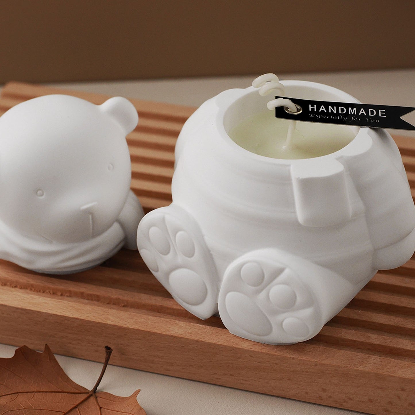 Bear-Shaped Candle Holder Silicone Mould – DIY Candle Making Mold
