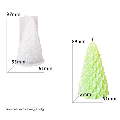 Small Christmas tree silicone candle mould for festive mini holiday candles