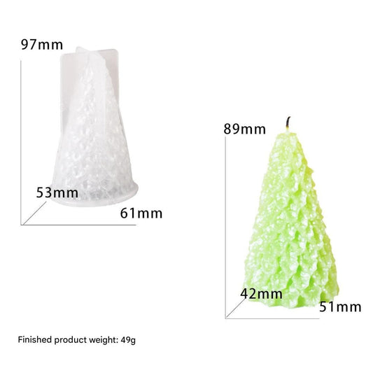 Small Christmas tree silicone candle mould for festive mini holiday candles