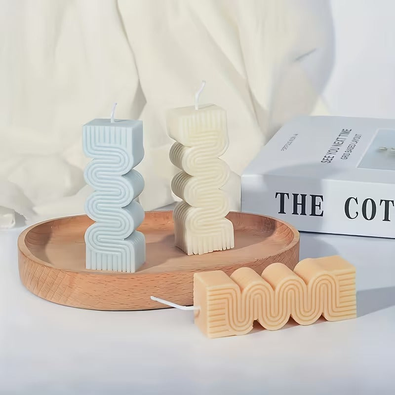 Wavy S-Shape Pillar Candle Silicone Mould