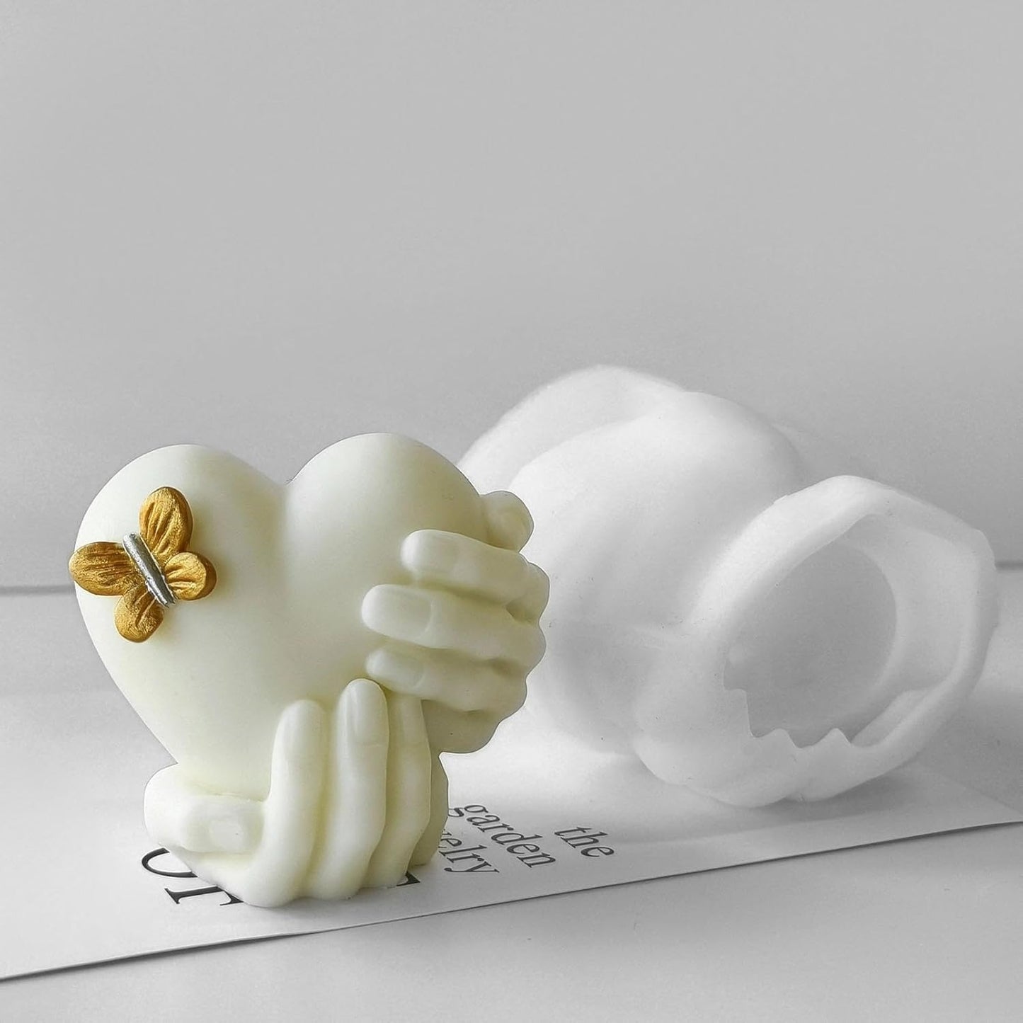 Hands Holding Heart Silicone Mould  – DIY Candle, Resin, Soap, Plaster & Chocolate Mould | Valentine Gift Craft