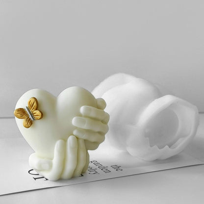 Hands Holding Heart Silicone Mould  – DIY Candle, Resin, Soap, Plaster & Chocolate Mould | Valentine Gift Craft