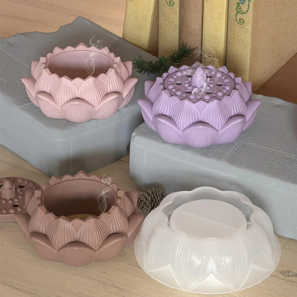 Lotus flower silicone mold for floral candles and decorative wax crafts