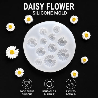 Daisy Flower Silicone Mold – food grade silicone, reusable, easy to demold