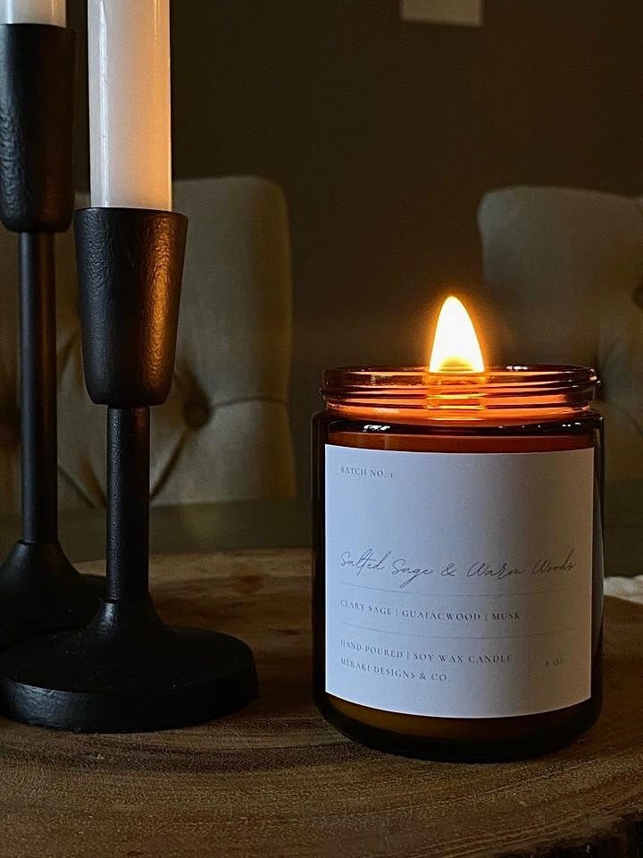 8oz Amber Candle Jars Set of 30,Round Glass Jars with Black Lids,Empty 250ml Glass Candle Making Jar Bulk Thick Small Food Storage Jar for Spice,Candy,Powder