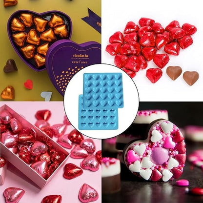 25 Cavity Heart Silicone Chocolate Mould Valentine's Day Heart Silicone Molds Candy Mold for Jelly Homemade Treats Candy Candle Lacquer Seal Making Supplies Couple Gifts