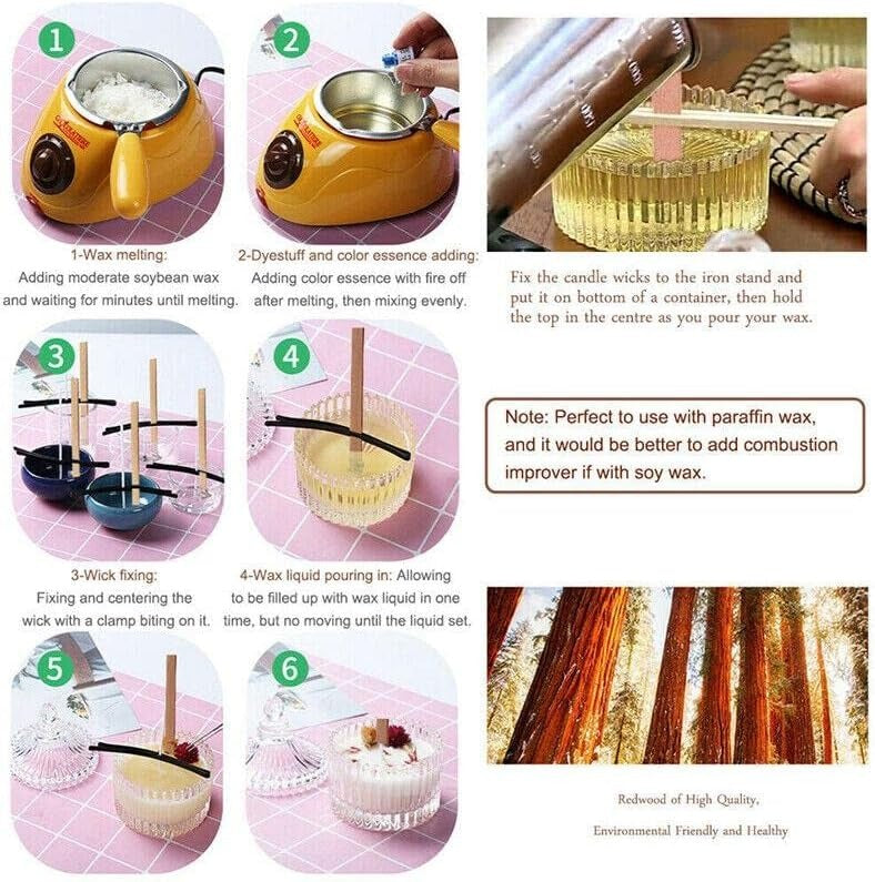 Wooden Candle Wicks 1mm — with metal sustainer tab | Bloom Creations India