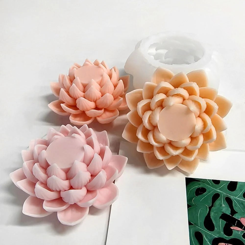 Lotus Silicone Mould Type A – Early Riser 3D Lotus Candle & Aromatherapy Stone for Diwali Pooja Mandir ₹345