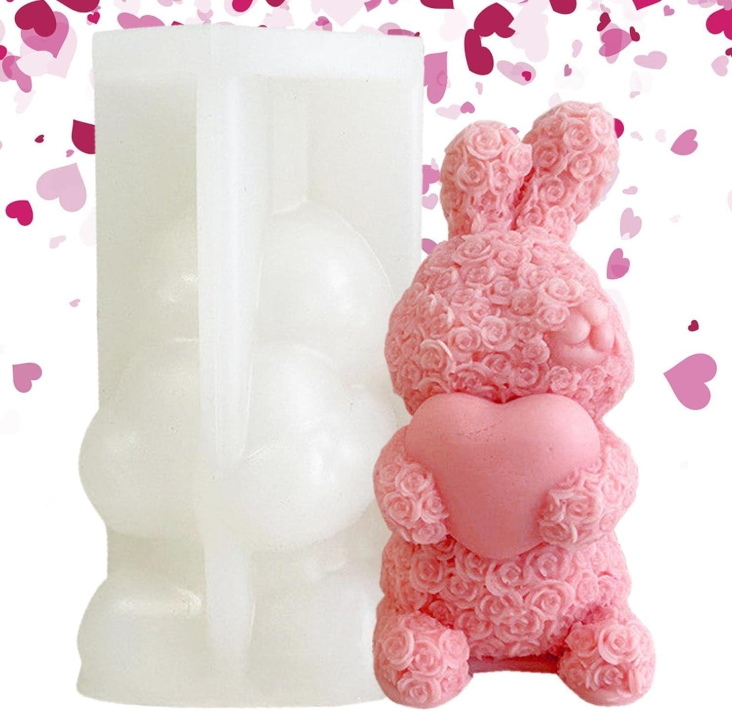 3D rose rabbit silicone mold