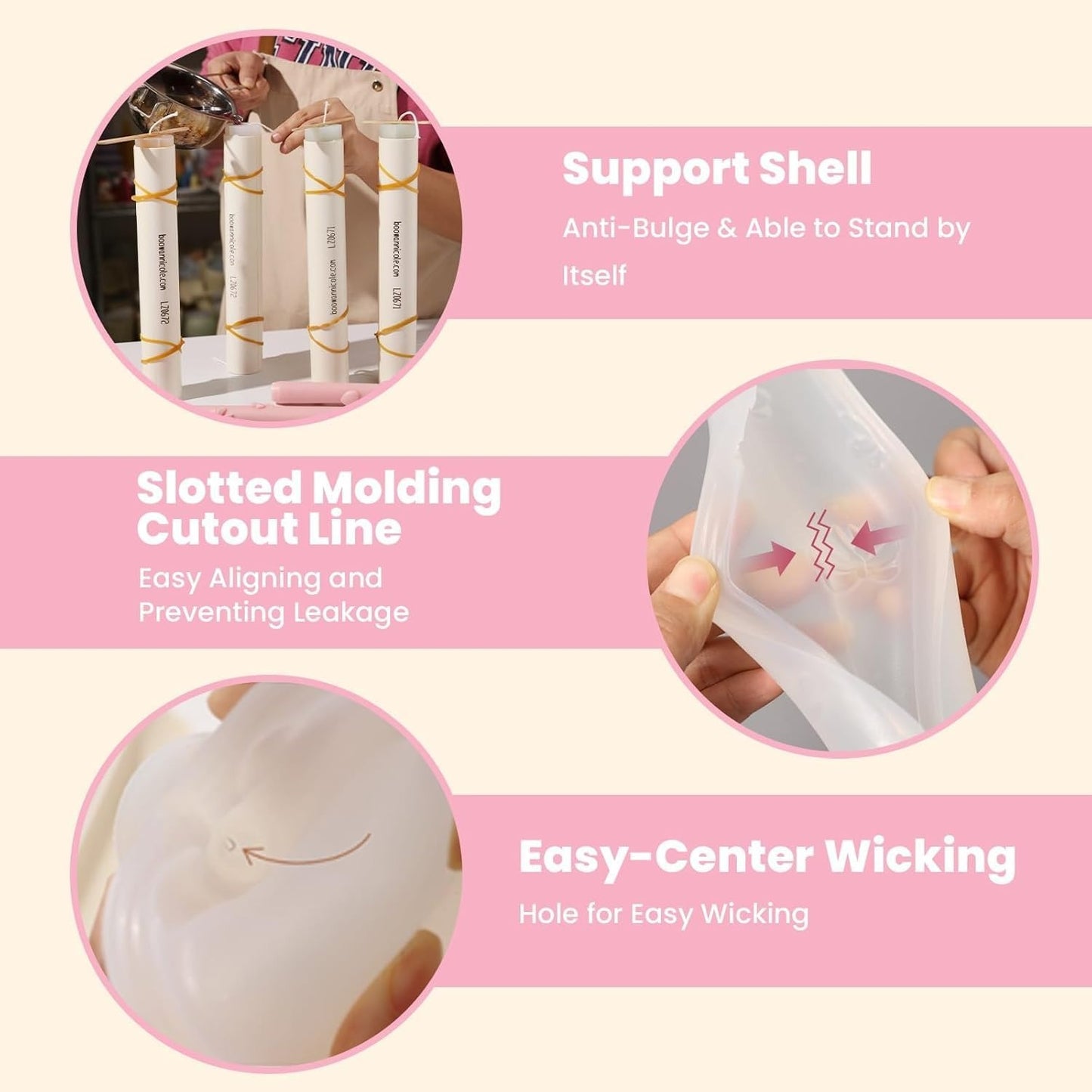 Heart Cylinder Stick Candle Mould — finished candle | Bloom Creations India