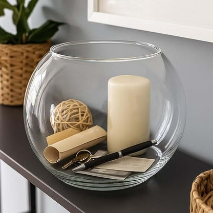 Glass Tealight Candle Holders Decorative Items for Home Christmas and Diwali  (Clear)