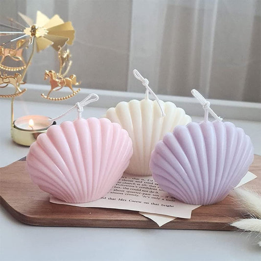 Shell Candle Mold I 3D Fondant Seashell Geometry Silicone Epoxy Mould