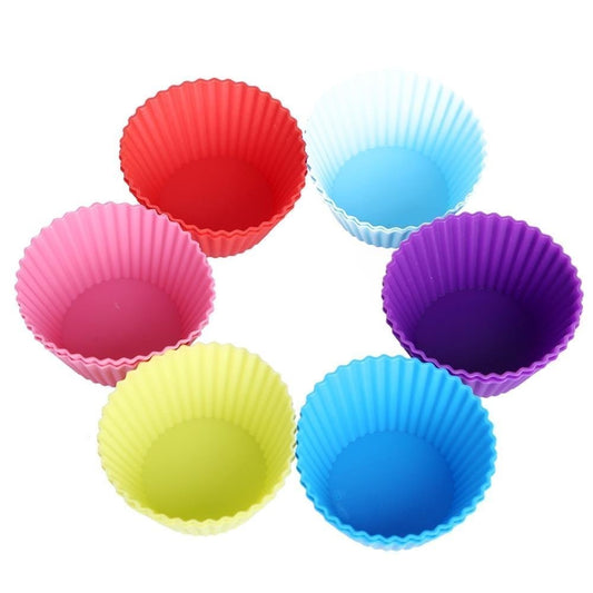 Silicone cupcake molds in 6 vibrant colours