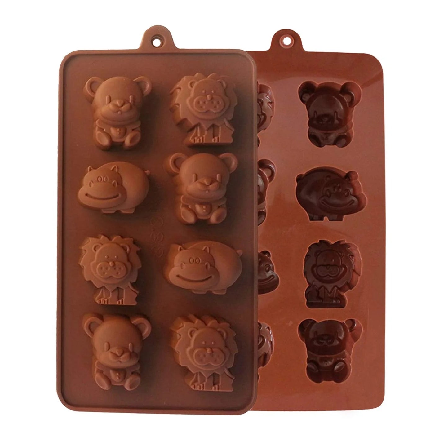 Animal Silicone Chocolate Mould – 8 Cavity (Lion, Bear & Hippo)