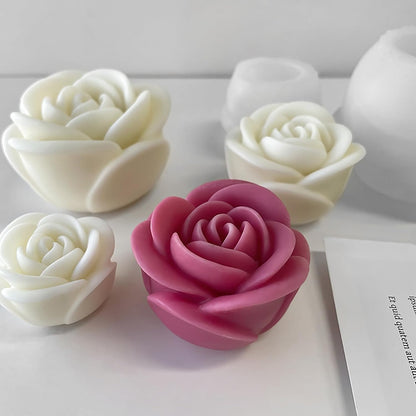 Rose flower bud peony silicone candle mold for resin, clay, and jewelry casting