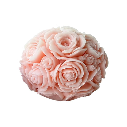Rose Ball Mold Rose Candle Mold 3D Round Flower Mold Peony Resin Casting Mold Resin Making Molds Silicone Mold for Candle Home Decorate Mold
