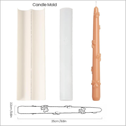 Bow Cylinder Stick Candle Mould — size reference | Bloom Creations India