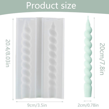 Spiral pillar silicone candle mould — white column for handmade wedding candles