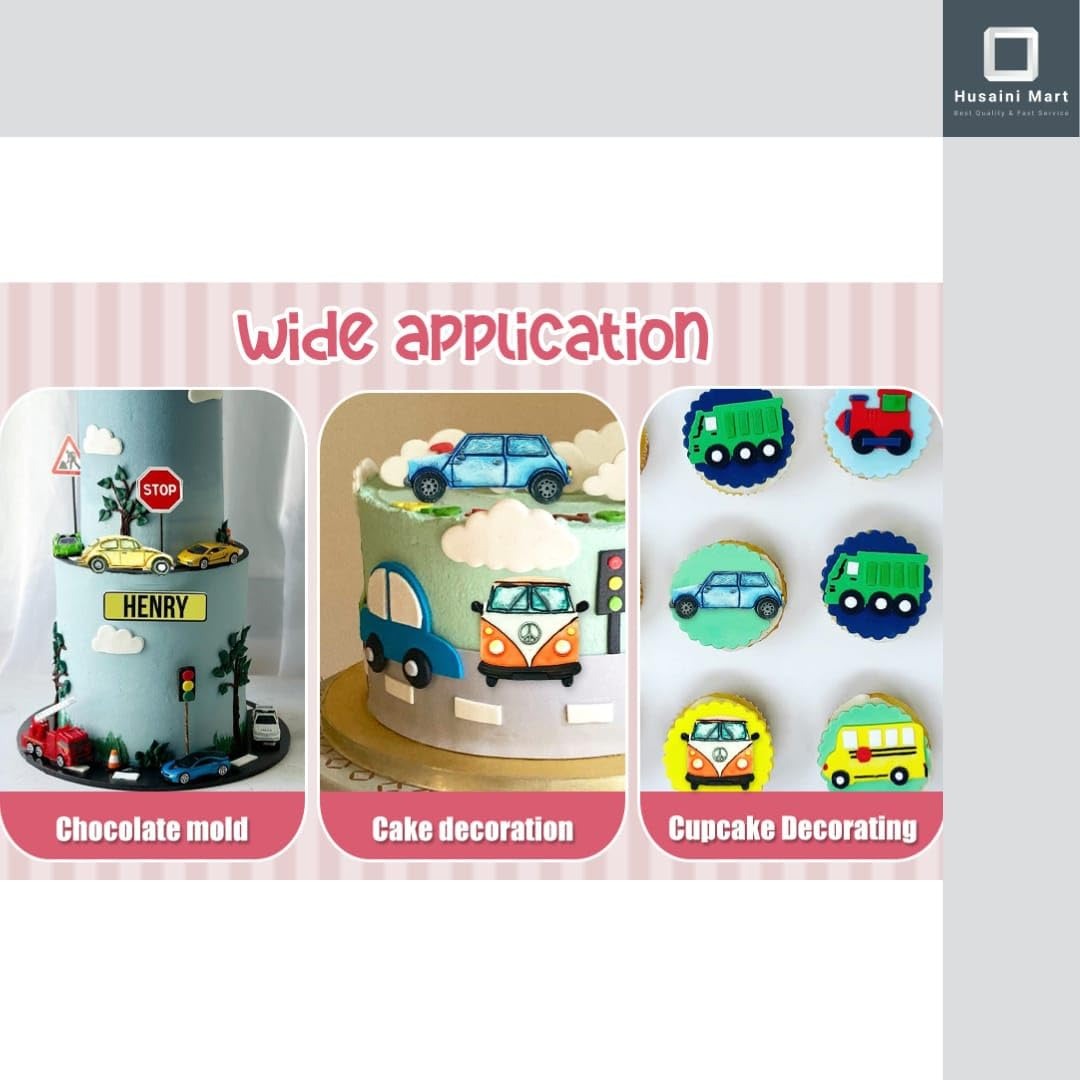 Children's Transport Silicone Cake Mould | Bus, Car, Bicycle & Trolley Fondant Mould