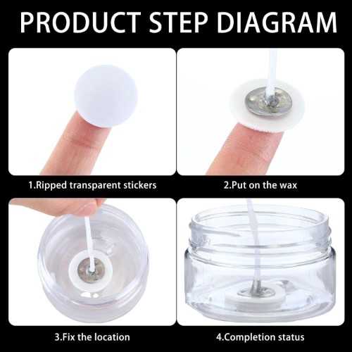 Candle Wick Stickers I for Candle Making I Adhere Steady in Hot Wax Double-Sided Sticky Glue Dots I Centering Stickers I Heat Resistance I Candle Making Supplies (20 X 2 MM, 60)