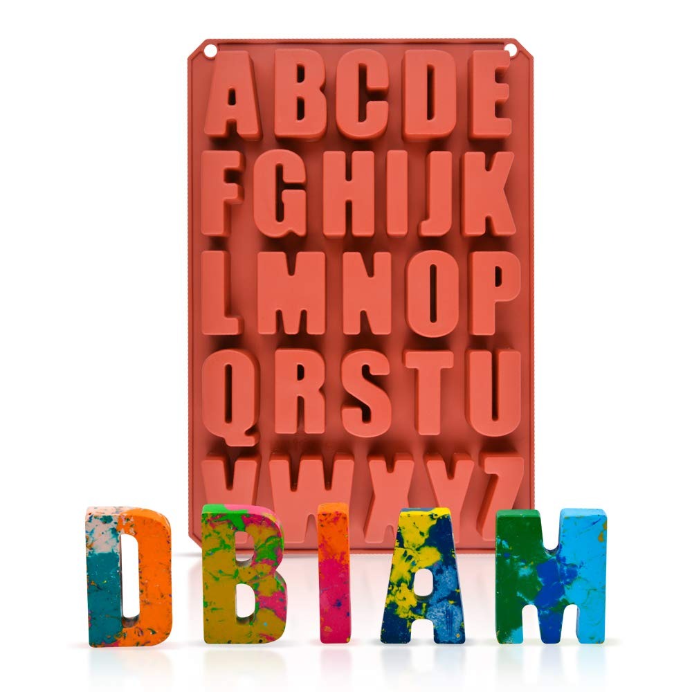 26 cavities alphabet silicone mold for chocolate, baking, and concrete letters