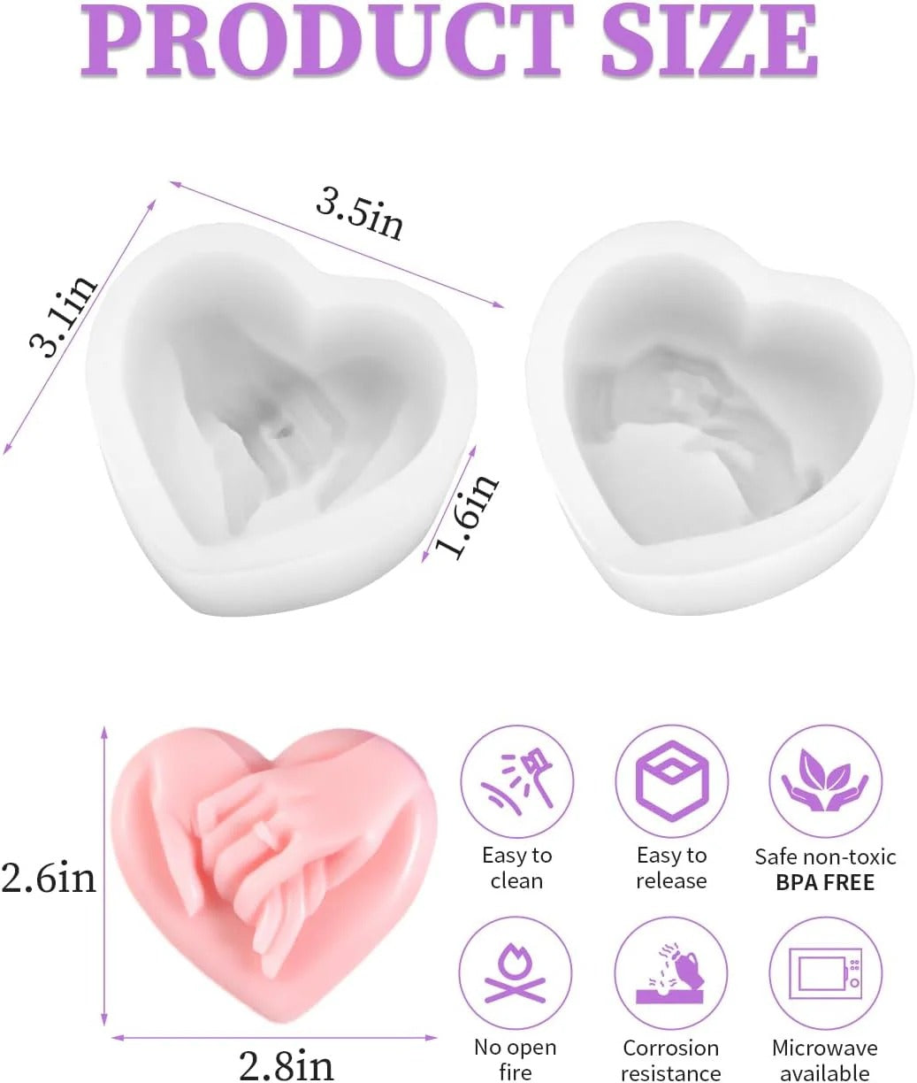 Bloom Creations Heart Silicone Candle Mold for DIY Crafting, Soap Making, Resin Art, Home Decor, Handmade Gifts, Durable Food-Grade Silicone Mould for Valentine's Day & Anniversaries