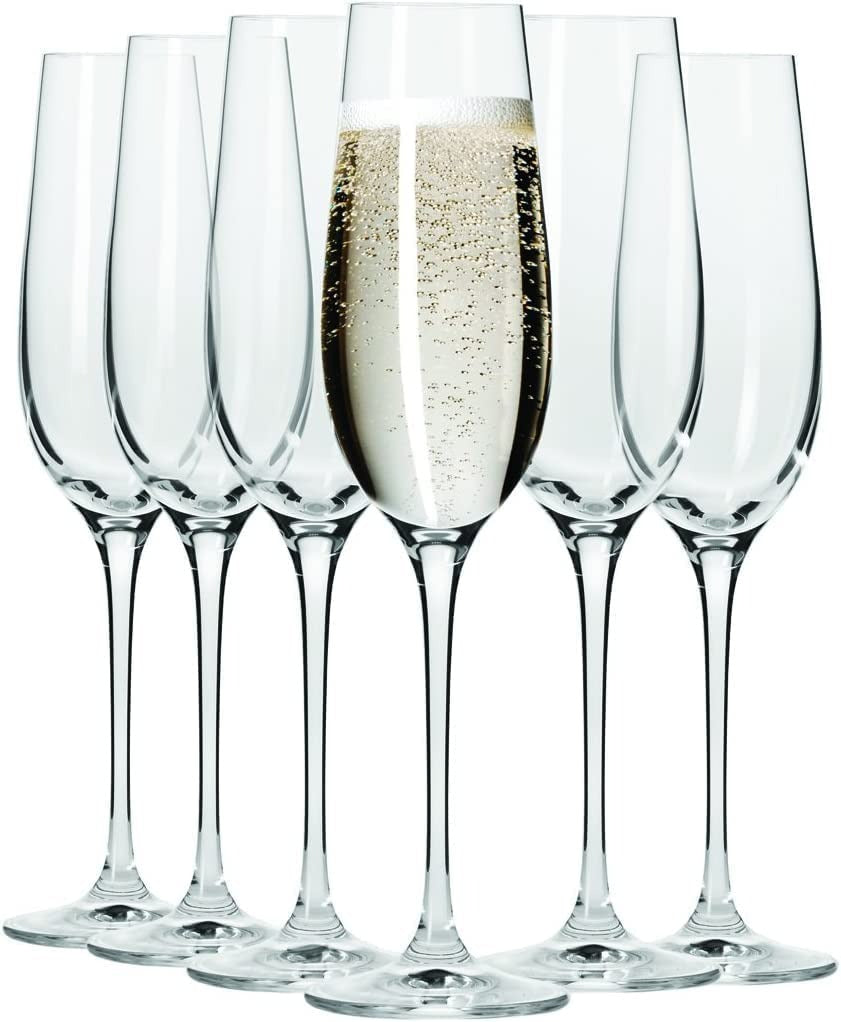 Champion Glass Set of 6 — Imported Tall Champagne Glasses (Candle & Bar)