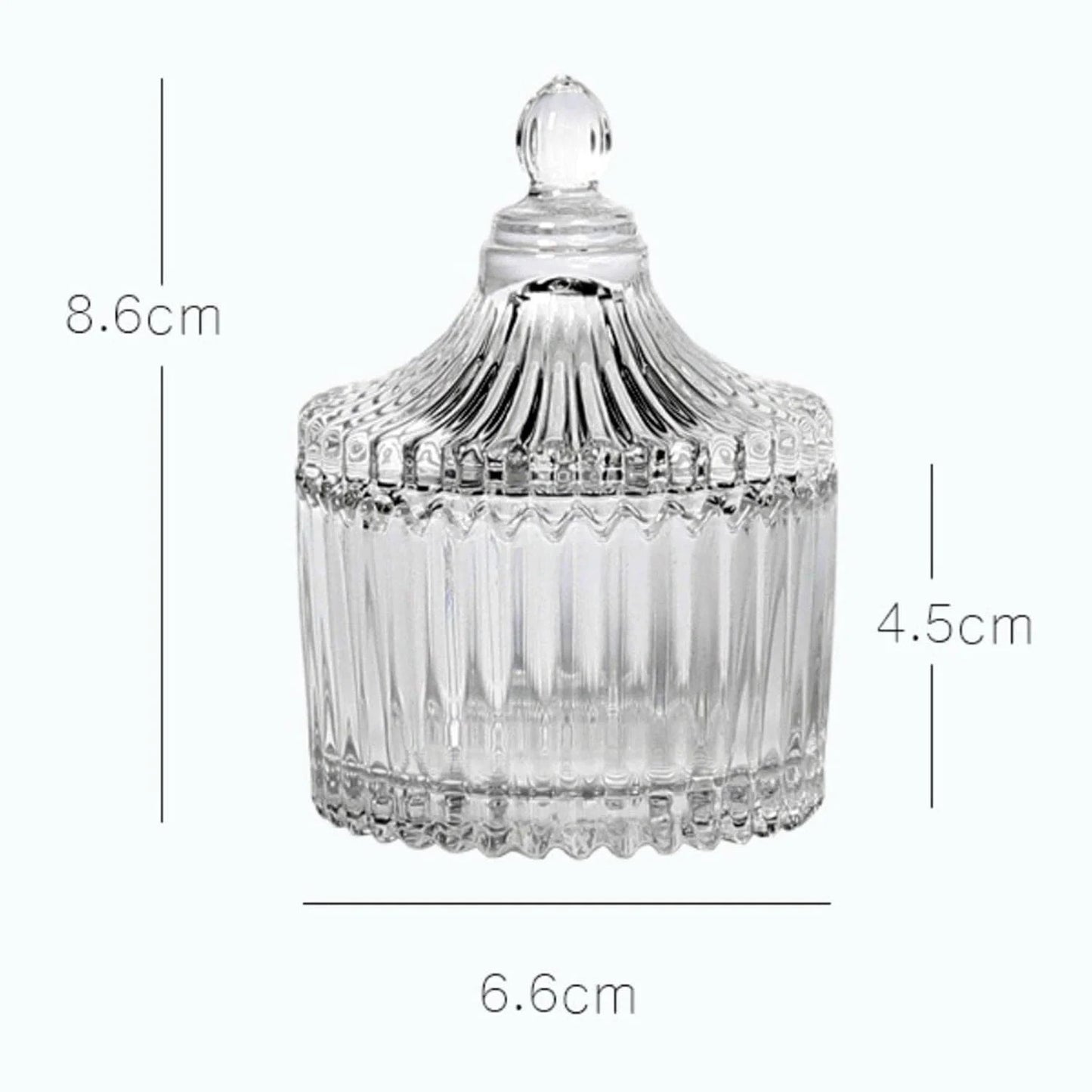 100ml Diamond-Cut Glass Christmas Candle Jar with Lid – Clear Candy Jar for DIY Wax Candle Making, Gifting, and Home Decor
