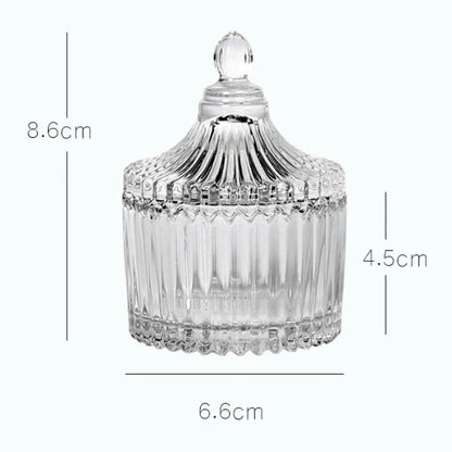 100ml Diamond-Cut Glass Christmas Candle Jar with Lid – Clear Candy Jar for DIY Wax Candle Making, Gifting, and Home Decor