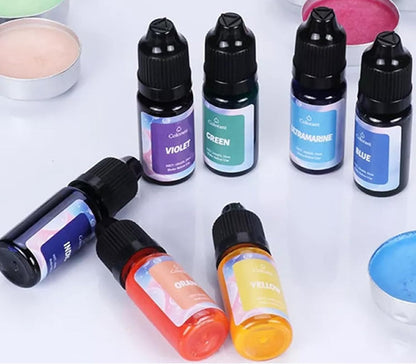 Pack of 24 Colours Candle Dye for Soy Wax - Premium 10ml Liquid Candle Colour Dye for Crafting and Home Decor - Oil-Based Candle Making Accessories