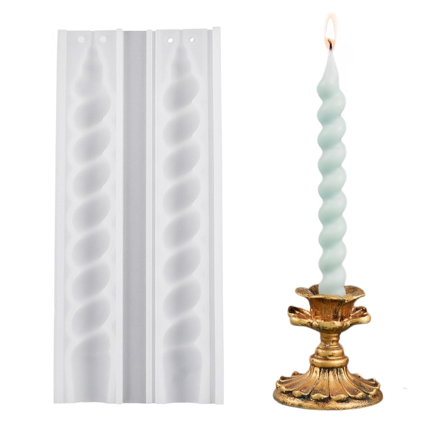 Pillar Candle Mould, Spiral Candle Making Moulds for DIY Handmade Candles, Soap Crafting, Art, Home Decor, Wedding Favours, White Column Shape