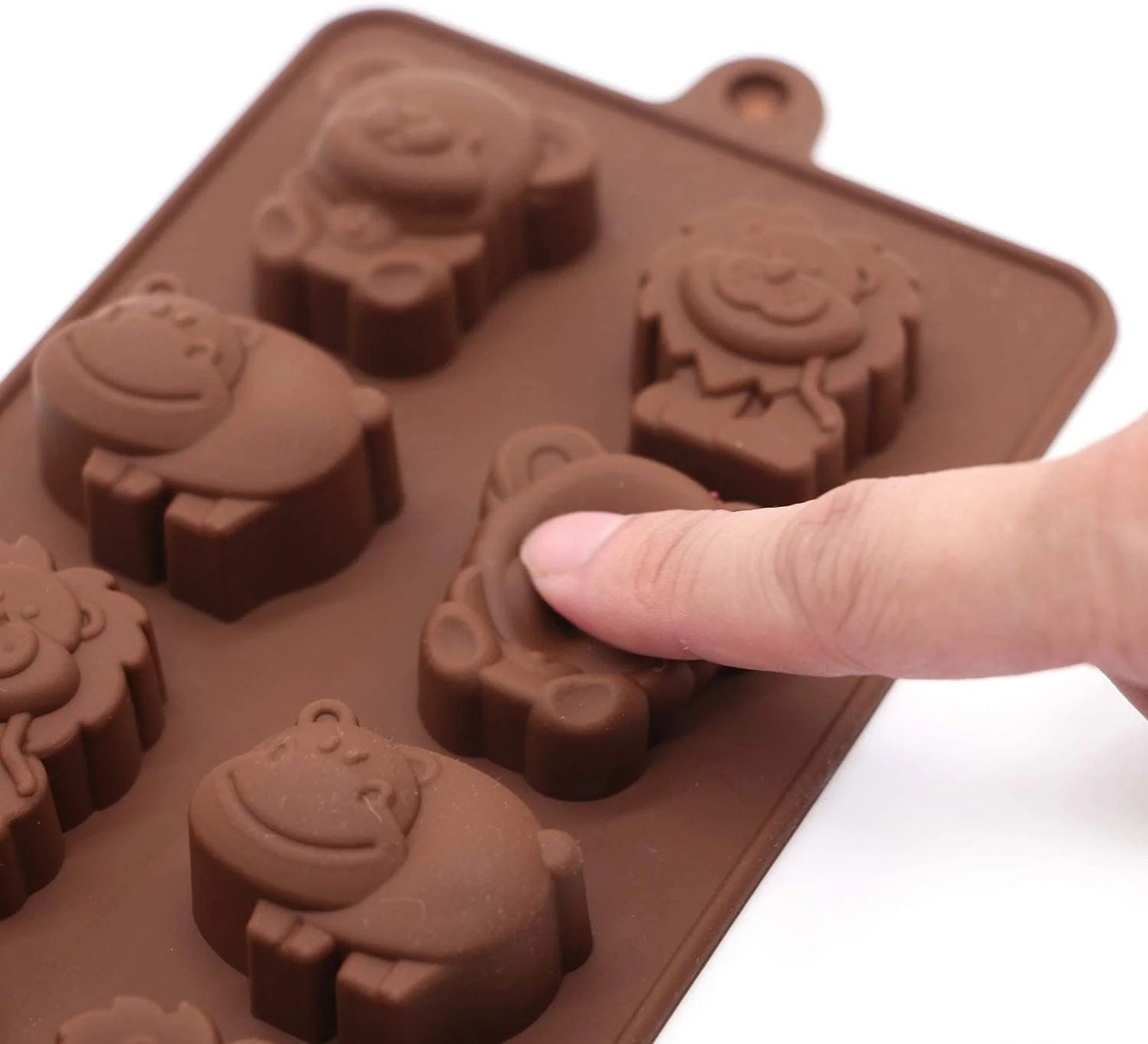 Animal Silicone Chocolate Mould – 8 Cavity (Lion, Bear & Hippo)