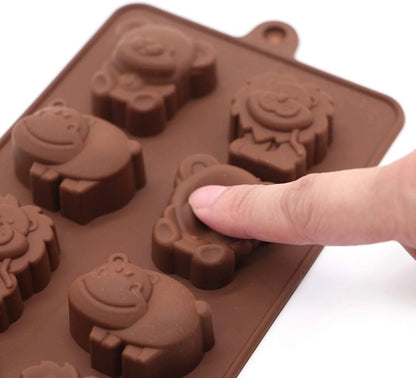 Animal Silicone Chocolate Mould – 8 Cavity (Lion, Bear & Hippo)
