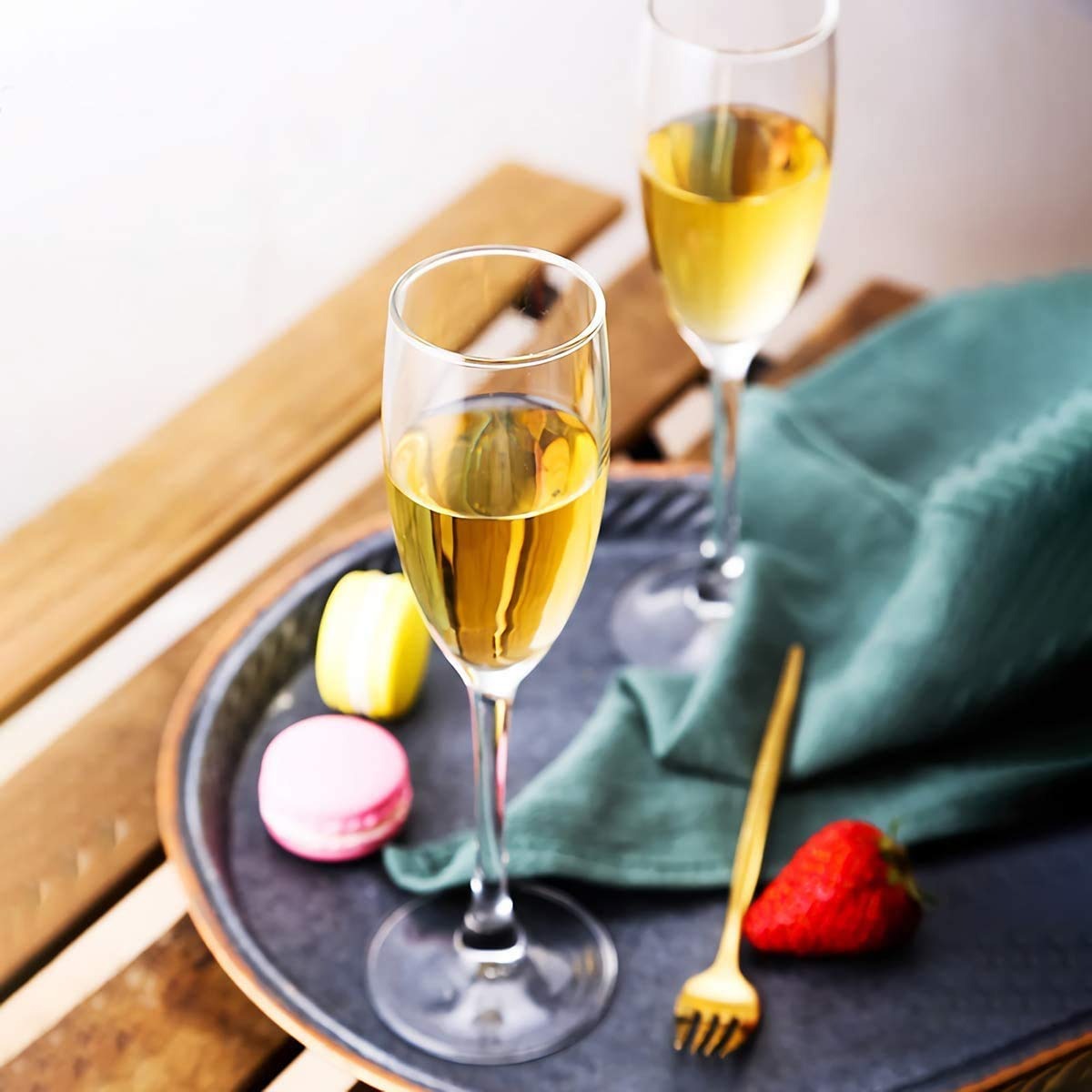 Champion Glass Set of 6 — Imported Tall Champagne Glasses (Candle & Bar)