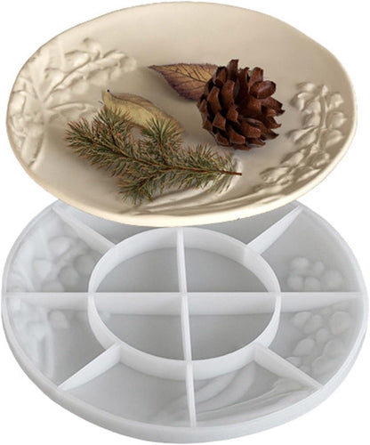 3 white silicone moulds with dimensions: round 15.2x15.3x1.9cm, oval 10.7x14.9x2.8cm, butterfly 15.2x17.1x2.7cm