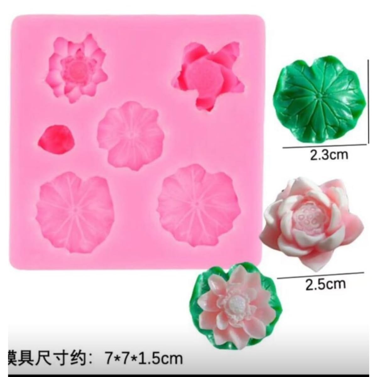 Lotus Flower & Lily Pad Silicone Mould — finished candle | Bloom Creations India