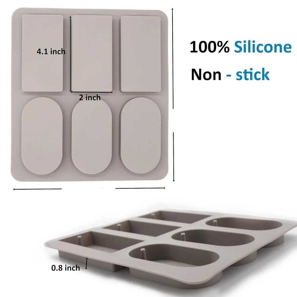 Bloom Creations Oval & Rectangle Silicone Mould — Wax Sachets, Aroma Tablets, Soap & Resin (Reusable)