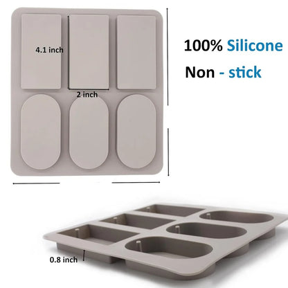 Bloom Creations Oval & Rectangle Silicone Mould — Wax Sachets, Aroma Tablets, Soap & Resin (Reusable)