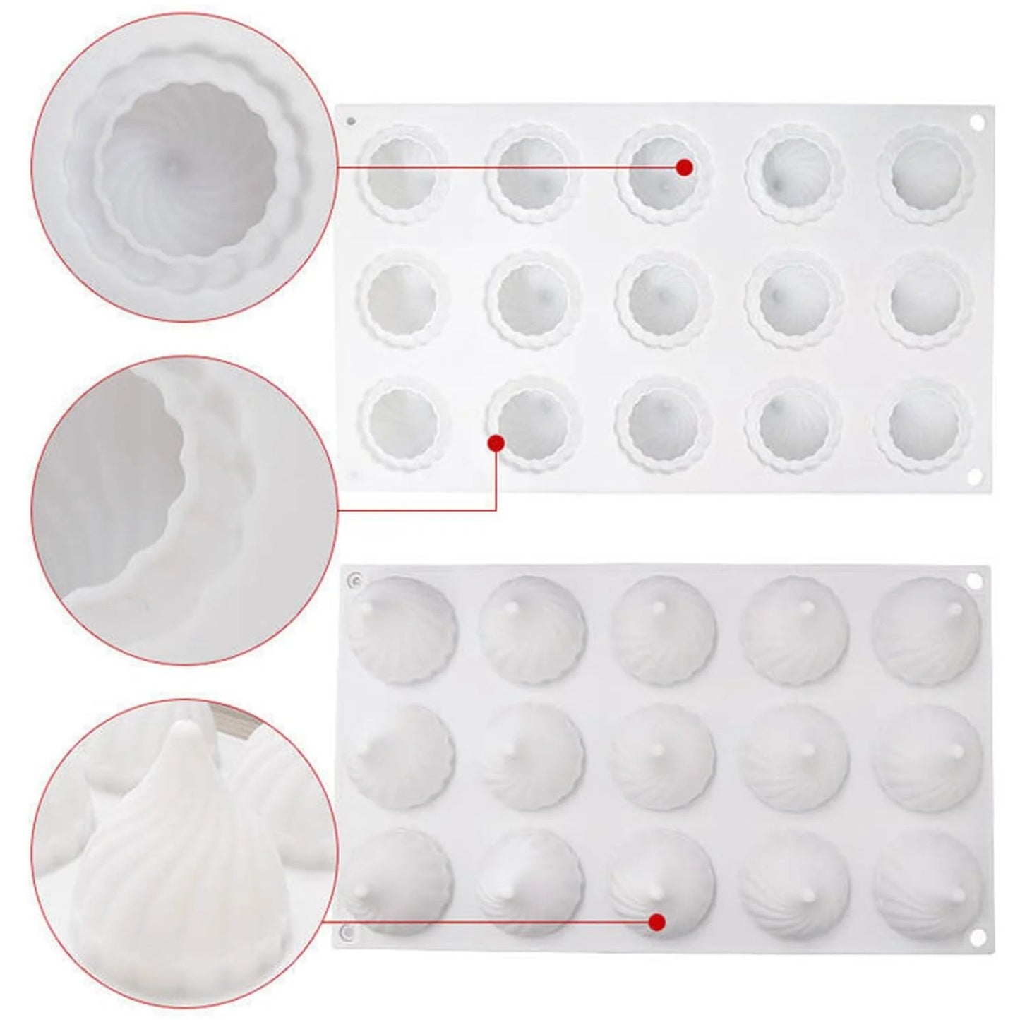 Chocolate modak shapes made using the 15-cavity modak silicone mould
