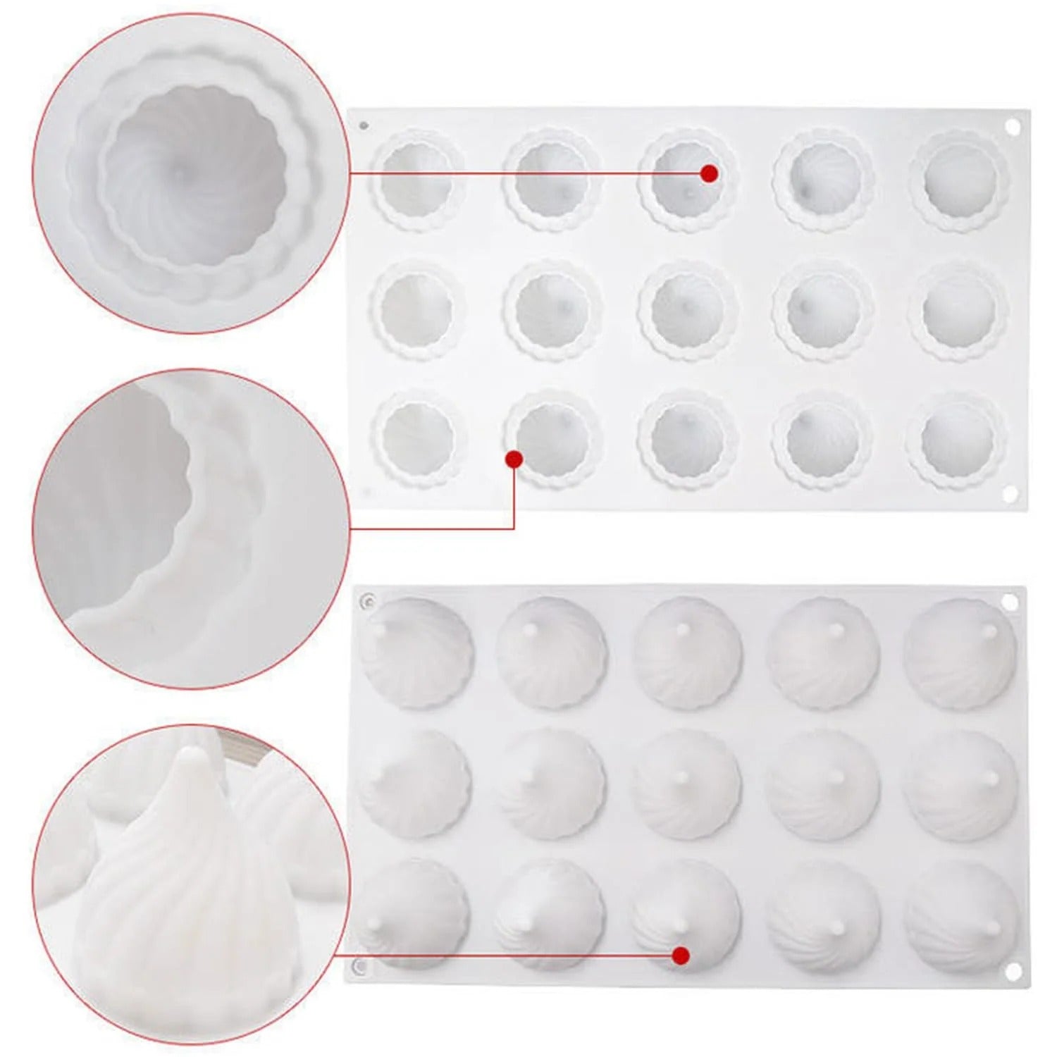Chocolate modak shapes made using the 15-cavity modak silicone mould