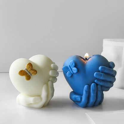 Hands Holding Heart Silicone Mould — detailed view | Bloom Creations India