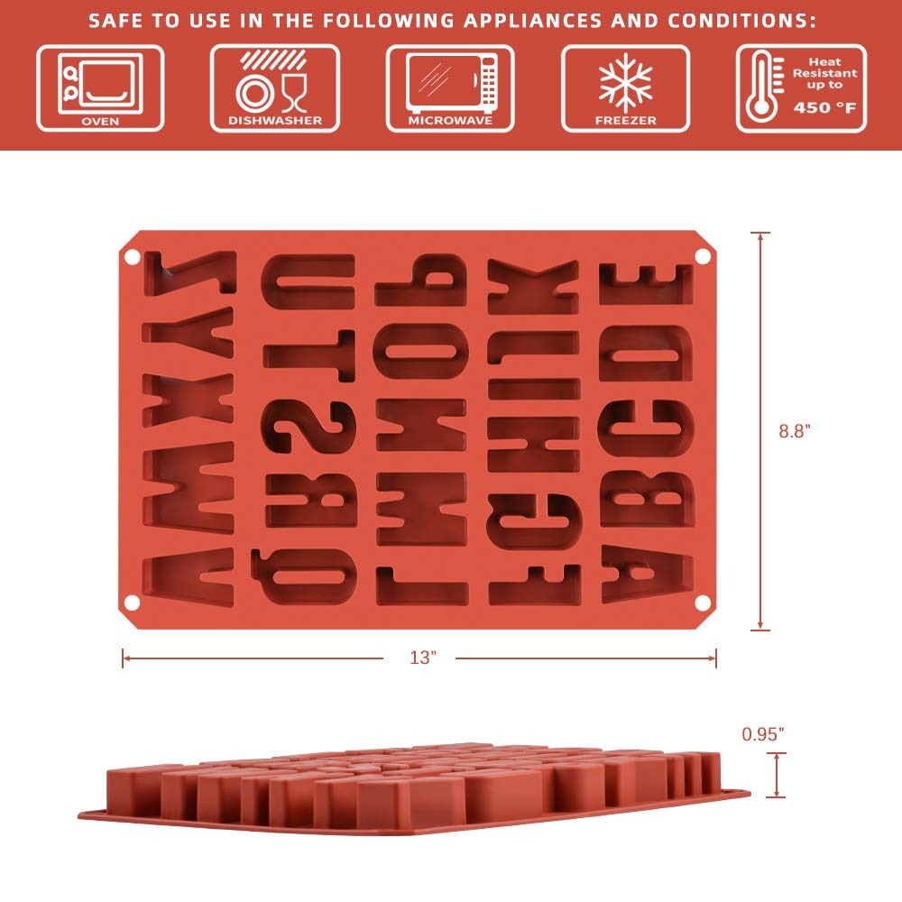 26 Cavities Silicone letters Mold Alphabet Chocolate Silicone Baking Mold Concrete mould