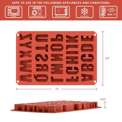 26 Cavities Silicone letters Mold Alphabet Chocolate Silicone Baking Mold Concrete mould